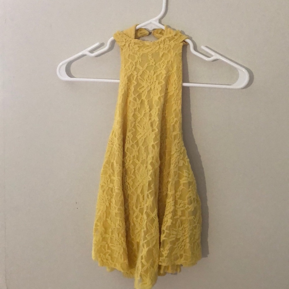 Yellow floral patterned tank top